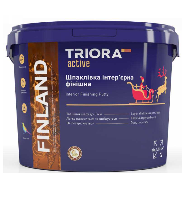 Шпаклівка Triora інтер`єрна фінішна FINLAND 16 кг